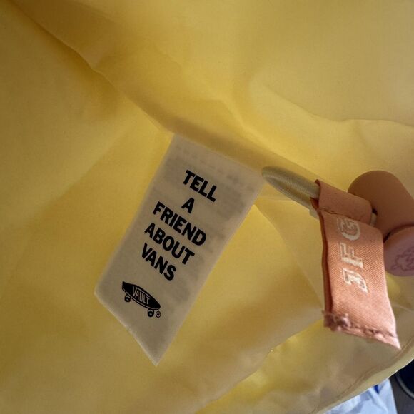 JFG x Vans Jacket Mens Small Yellow Puffer Chocolate Valley Resort Collab Patch - Picture 7 of 11